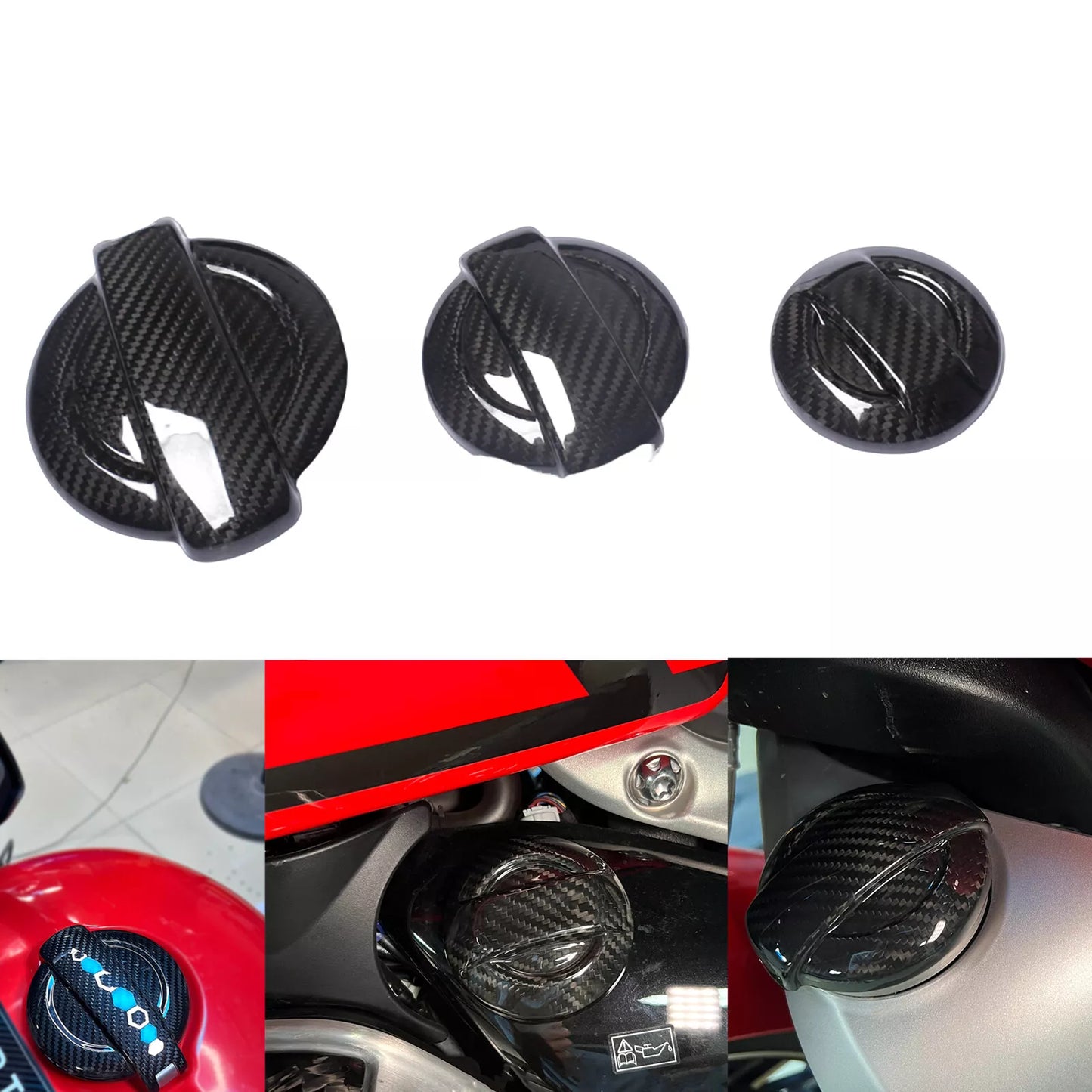 Gas Tank Cap Trim for Triumph Rocket 3 (2020-2022) 3 x Carbon Fiber