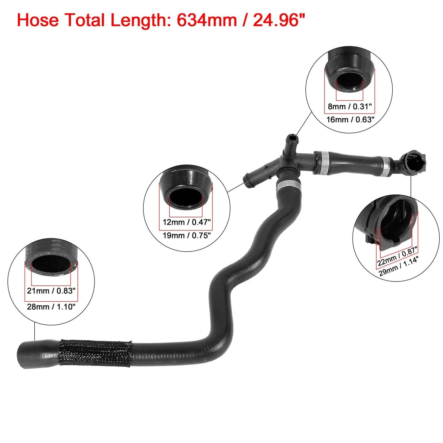 Radiator Coolant Water Hose for BMW X1 2016-2018
