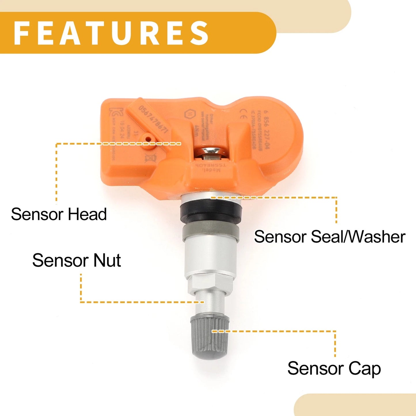Tire Pressure Sensor 1 x for BMW M3 (2009-2013) TPMS 433MHz