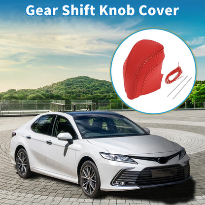 Red Faux Leather Gear Shift Knob Cover for Toyota Camry (2018-2024)
