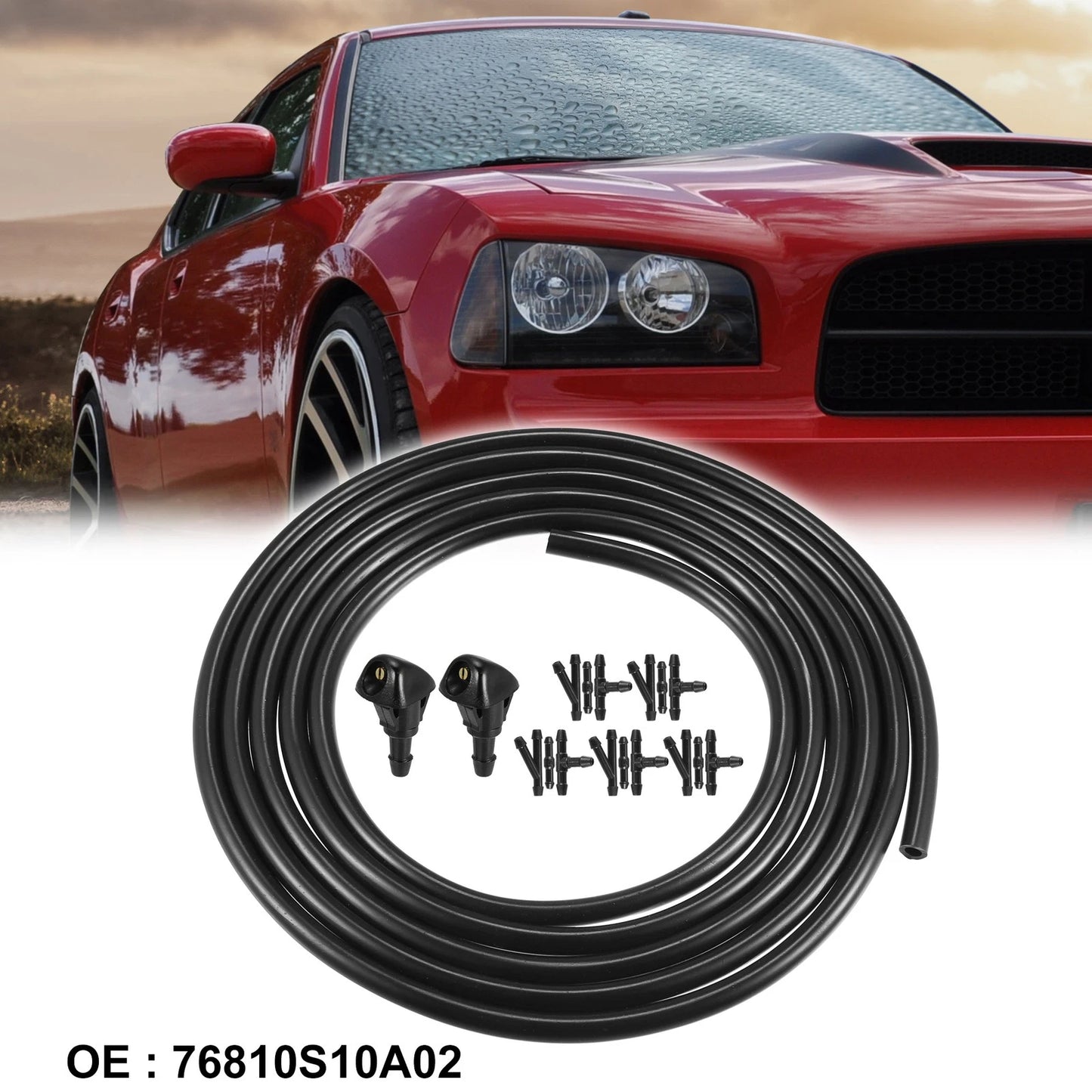 Windshield Washer Nozzles & 2.5m Hose for Honda Civic CR-V (2001-2006)