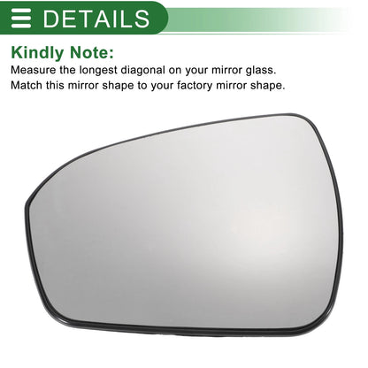 Left Side White Mirror Glass w/ Back Convex Heated for Ford Mondeo (2014-2022)