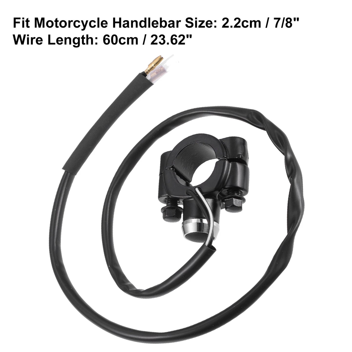 7/8" Handlebar Switch Assembly with Connector Aluminum Alloy Black for Motorcycle