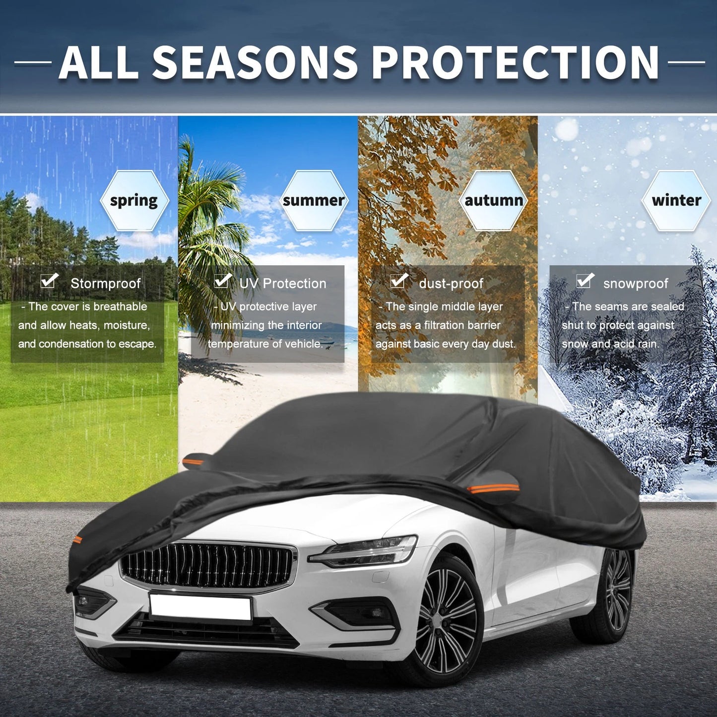 Waterproof 210D-PU Car Cover for Volvo S60 (2001-2010)