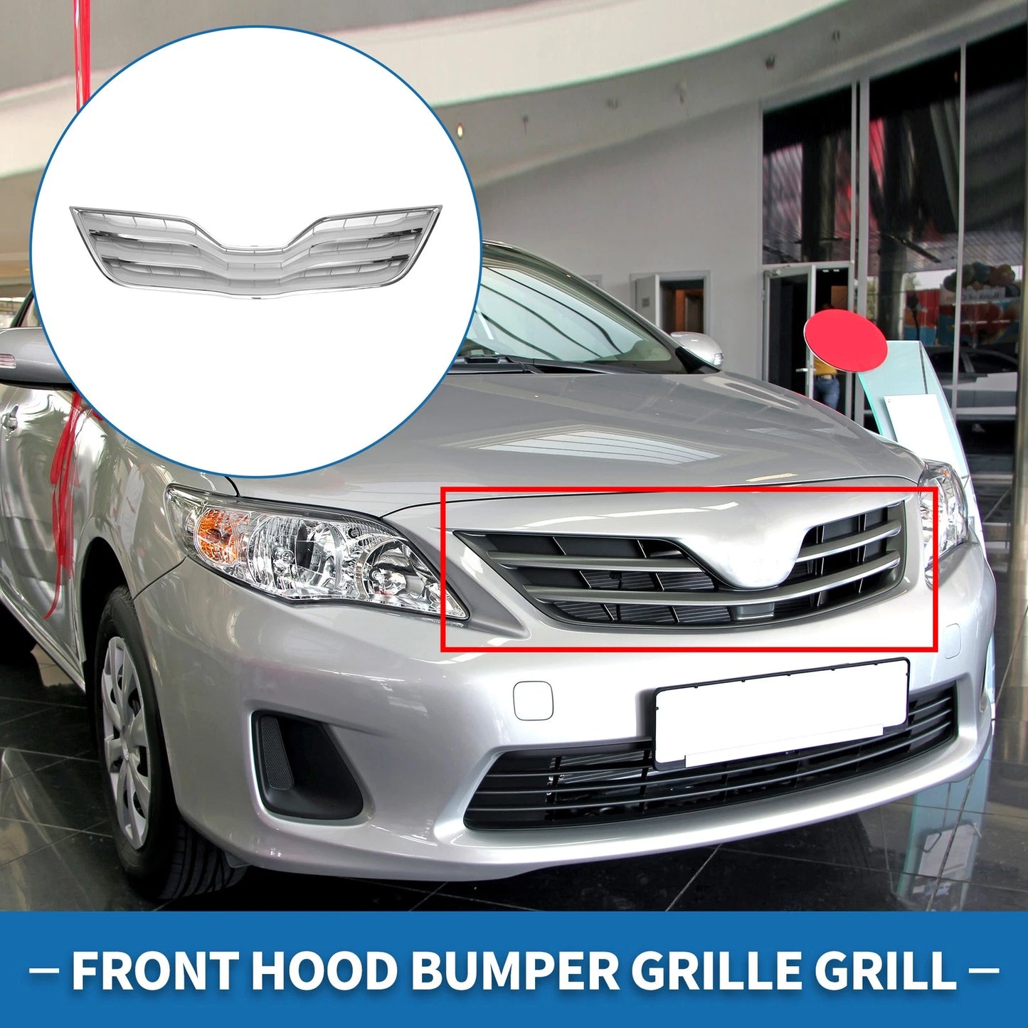 Front Bonnet Bumper Grille for Toyota Camry (2010) - Chrome Silver Tone