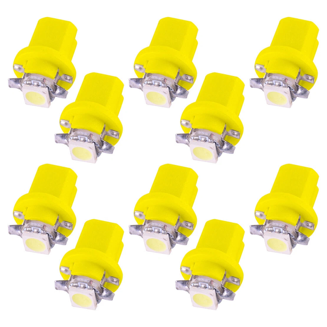 10 x Yellow T5 B8.5D 5050SMD LED Dashboard Light Bulbs for Car