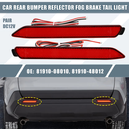 Rear Bumper Reflector LED Brake Tail Lights for Toyota RAV4 (2019)