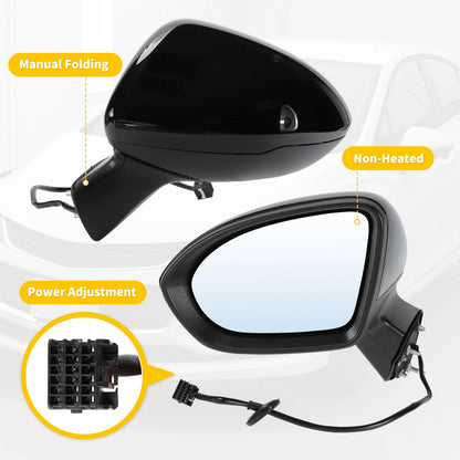 3Pin Left Side Door Mirror Black for Chevy Cruze (2016 - 2019)