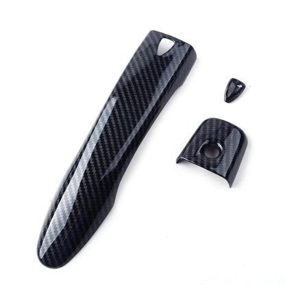 Black Carbon Fiber Door Handle Cover Trim for Nissan Qashqai Rogue Sport (2017-2023)
