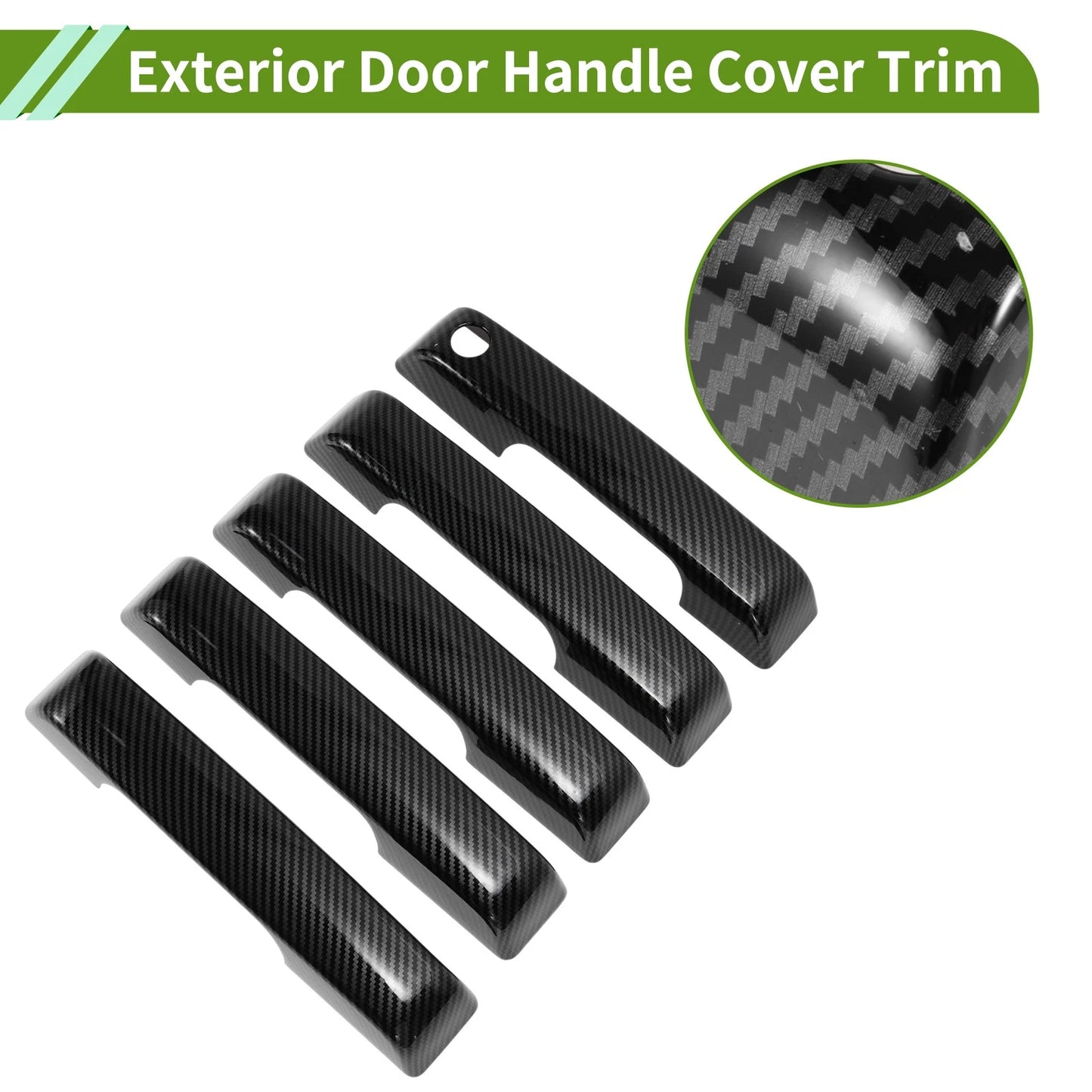 Carbon Fiber Black Exterior Door Handle Cover Trim for Ford Bronco (21-25)