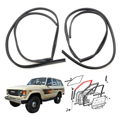 Front Door Glass Run Channel Set for Toyota Land Cruiser Wagon BJ61 FJ60 HJ60 1980-1990
