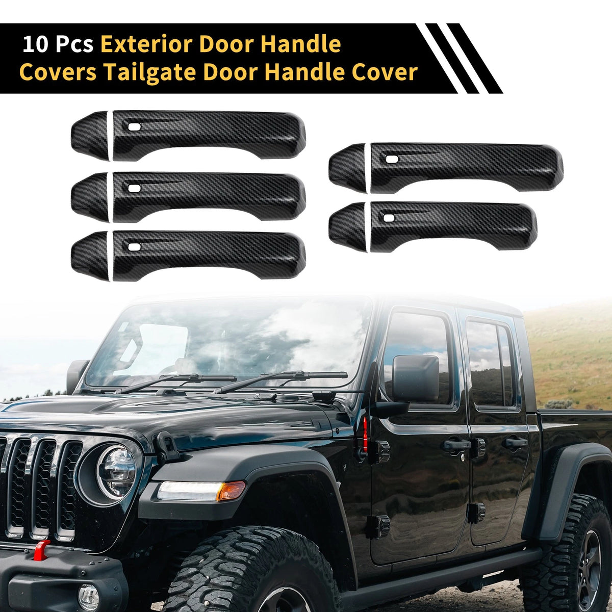 Set of 2 Door Tailgate Handle Covers for Jeep Wrangler JL (2018-2023)
