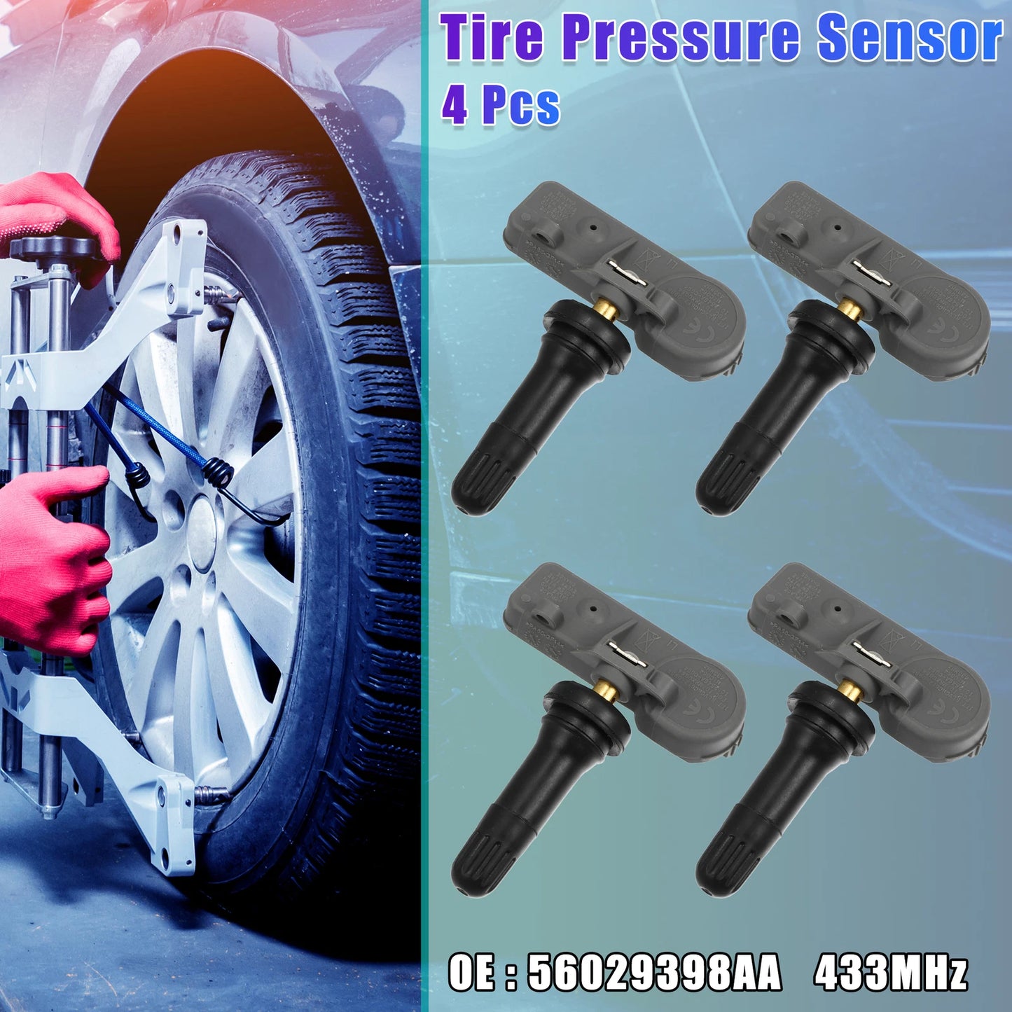 4 x Tire Pressure Monitoring System Sensor 433MHz for Chrysler