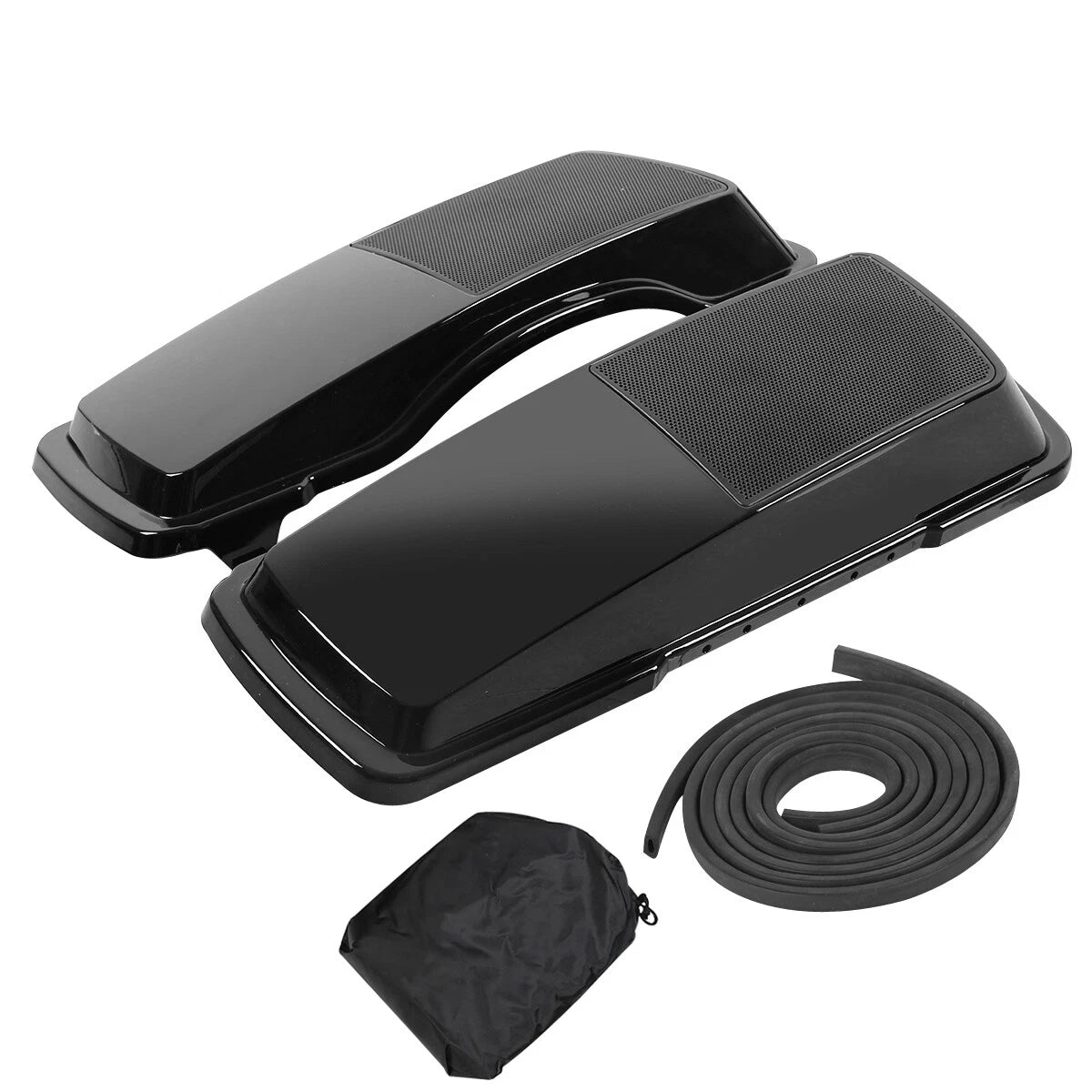 Black 6x9" Saddlebag Speaker Lids for Harley Touring Electra Road Glide (93-13)