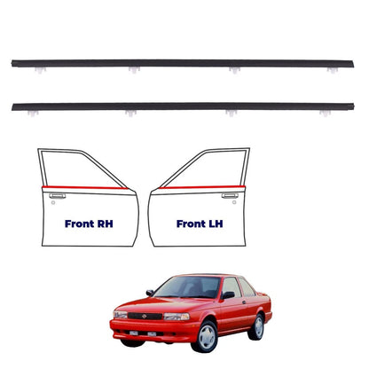 Out Weatherstrip Door Belt Pair Fits Datsun Nissan Sentra B13 Coupe 1990-93 D05