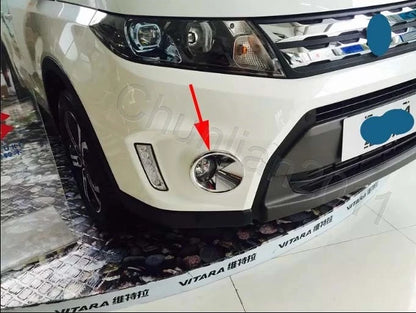 Chrome Front Fog Light Lamp Cover Trim for Suzuki VITARA (2018-2023) 2 x pcs