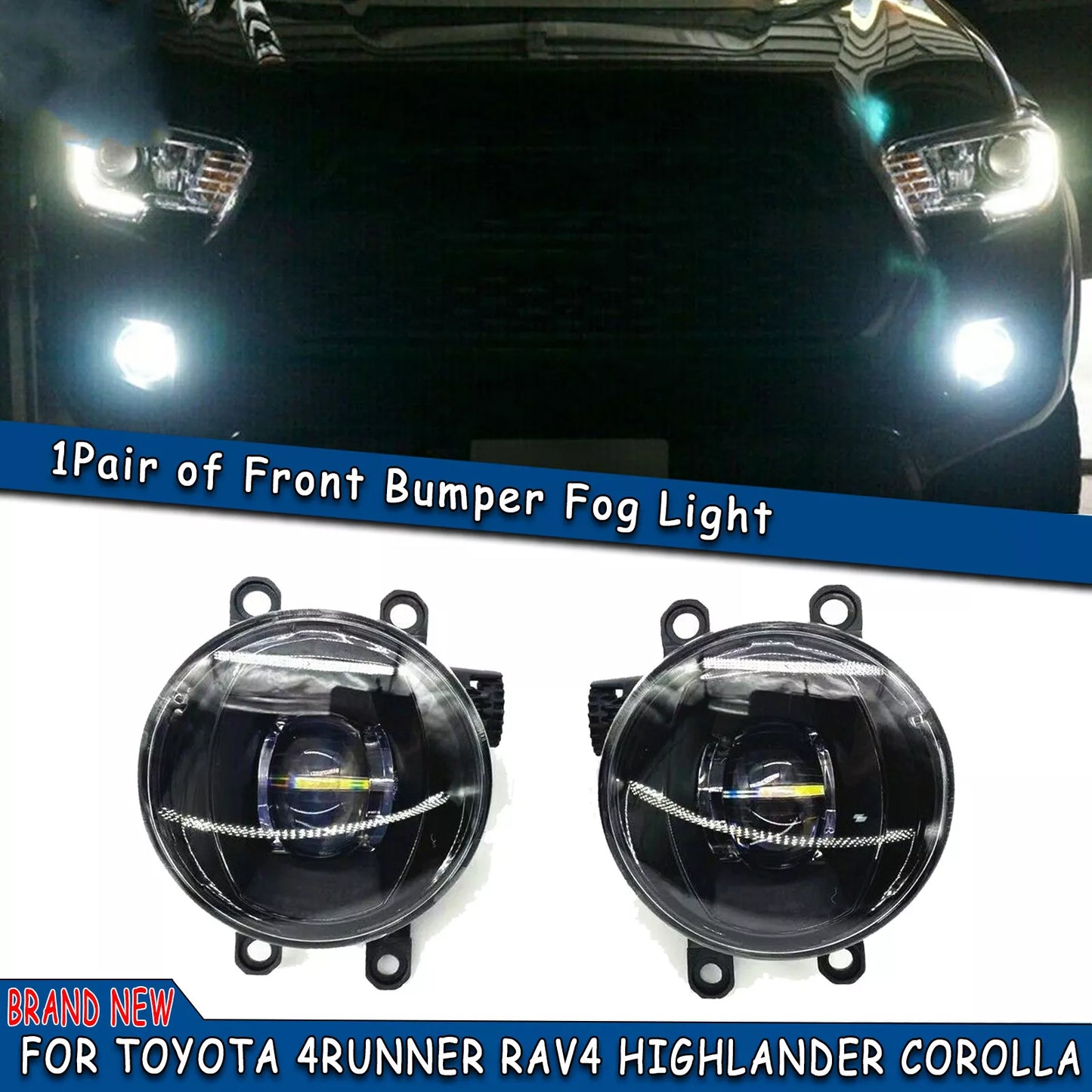 Fog Lights for Toyota 4Runner, RAV4, Highlander (2001-2023)