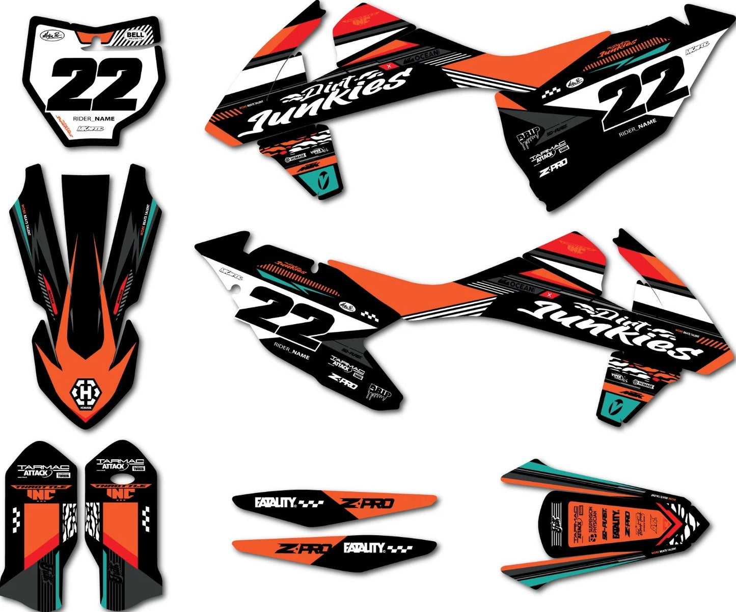 Wild Style Decal Sticker Kit for KTM SX (2016-2018)