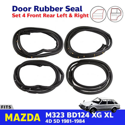 Door Rubber Seal Set 4 MAZDA M323 XG XL BD124 1981-84