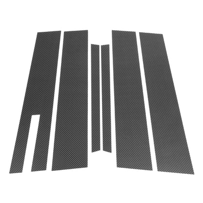 6 x Door Pillar Window Trim for Ford Taurus (2010-2020) Carbon Fiber Black