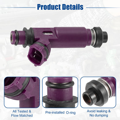 4 x Fuel Injector Nozzle Replacement for Mazda Miata 1.8L L4 (1990-2005)