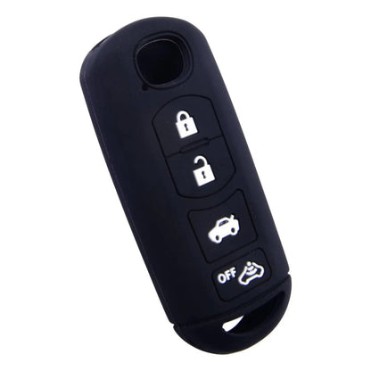 Black Silicone Key Shell Cover for Mazda 3, 5, 6, CX-5, CX-7, CX-9 (2004-2023)