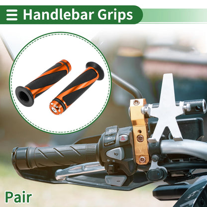 Hand Grips 7/8" 22mm Motorcycle Grips Rubber Black Orange for Motorcycle