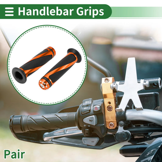Hand Grips 7/8" 22mm Motorcycle Grips Rubber Black Orange for Motorcycle