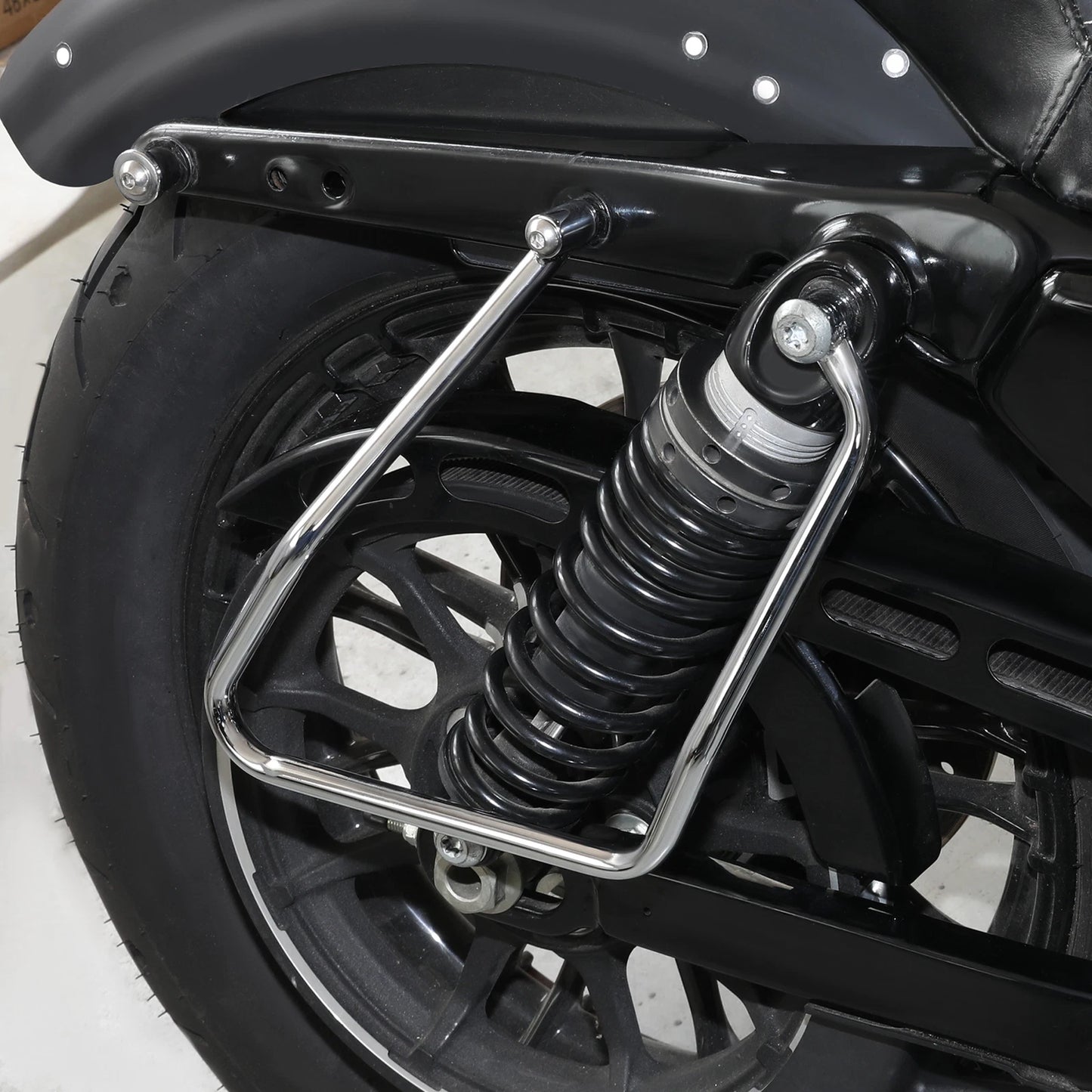 Chrome Saddlebag Support Brackets for Harley Sportster XL 883 1200 (2004-2016)