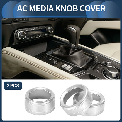 Media Switch Knob Cover Ring 3 x Pcs for Mazda 3 Touring (2017-2018)