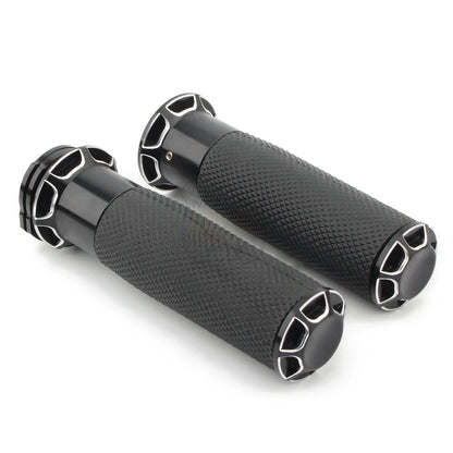 Black Handlebar Hand Grips for Harley Touring, Softail, Dyna