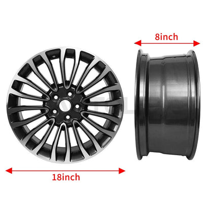 18x8 Rim Black & Machined Wheel for Ford Fusion (2017–2018)