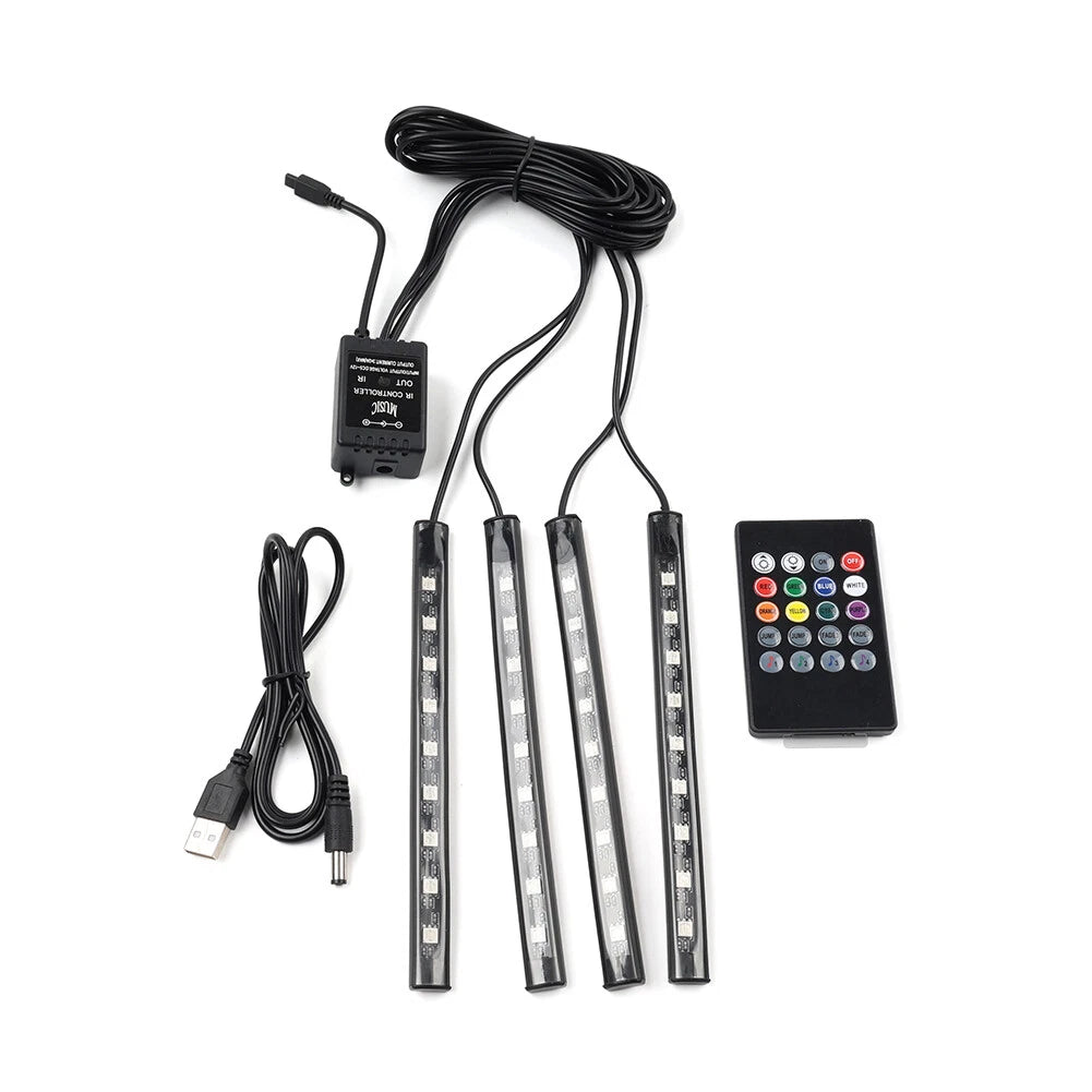 36LED RGB Remote Control Decorative Foot Lamp for Car