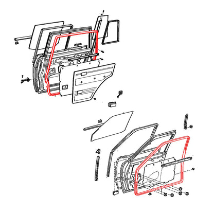 Front & Rear Door Weatherstrip for Toyota Land Cruiser J60 BJ61 FJ62G HJ61 1980-1987