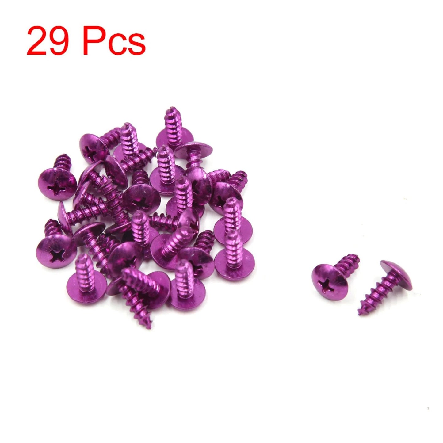 29 Pcs Round Cross Head Screws Bolts Purple for Universal Motorcycle Scooter