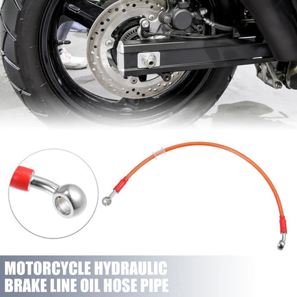 Brake Line 50cm 10mm Motorcycle Hydraulic Oil Hose Pipe Orange for Make Model