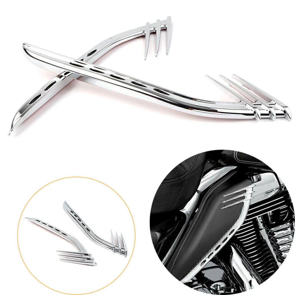 Chrome Mid-Frame Air Deflectors for Harley Touring Road King (2014-2023)