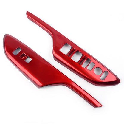 4 x Red Window Switch Button Cover Trim for Honda Civic (2016-2018)