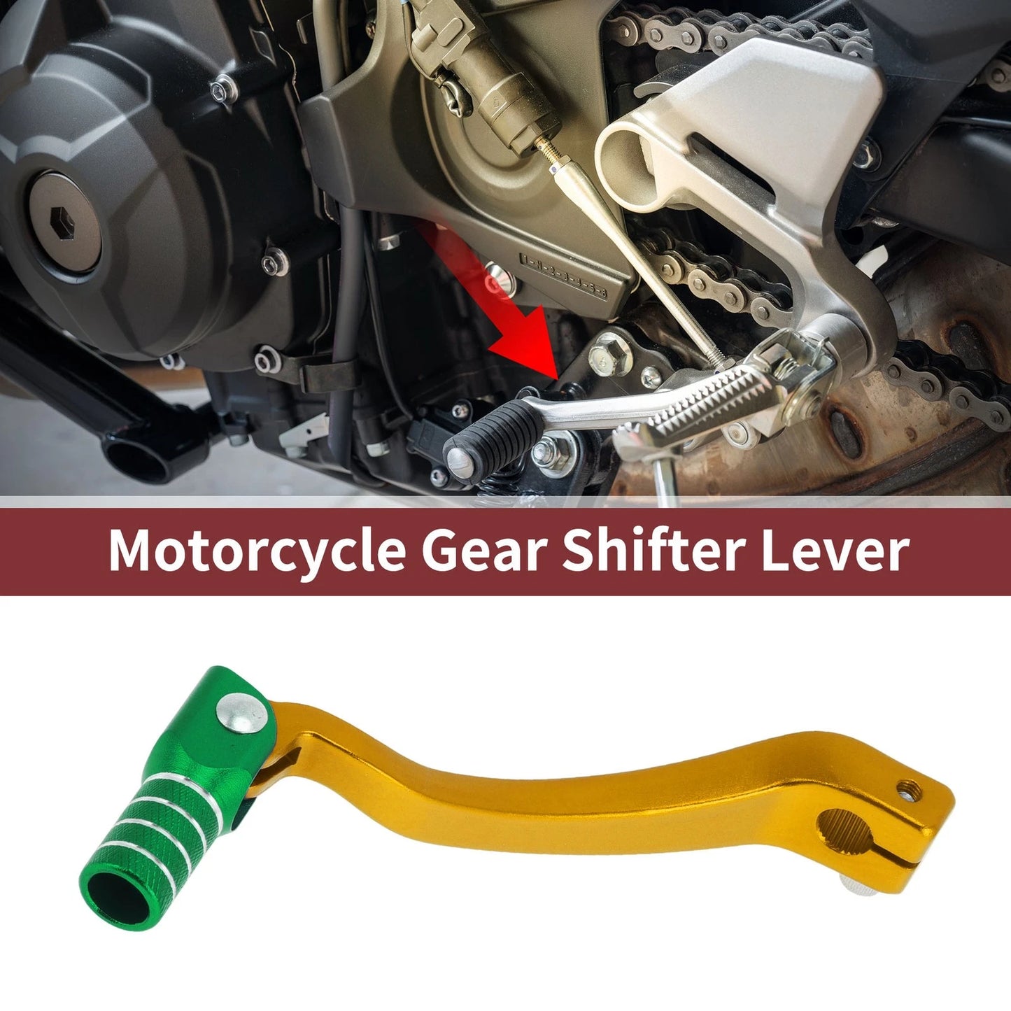 Folding Gear Shift Lever for Kayo T6 Gold Tone