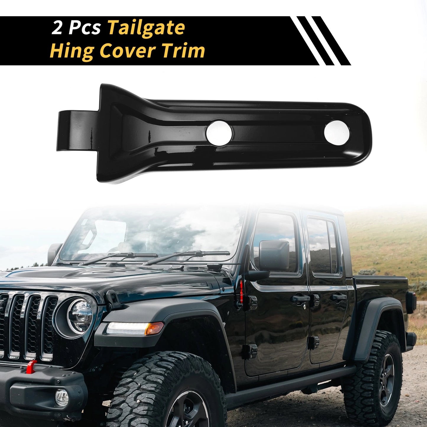 Tailgate Hing Cover Trim Black for Jeep Wrangler JL Gladiator (2018-2023)