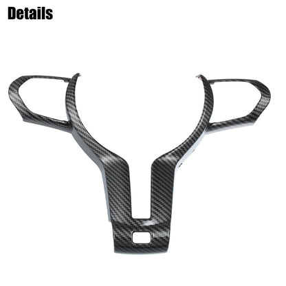Steering Wheel Cover Trim Frame for BMW F20 F21 Carbon Fiber Pattern Black