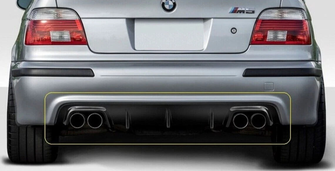 Rear Bumper Diffuser for BMW E39 M5 5 Series Gloss Black (1996-2003)