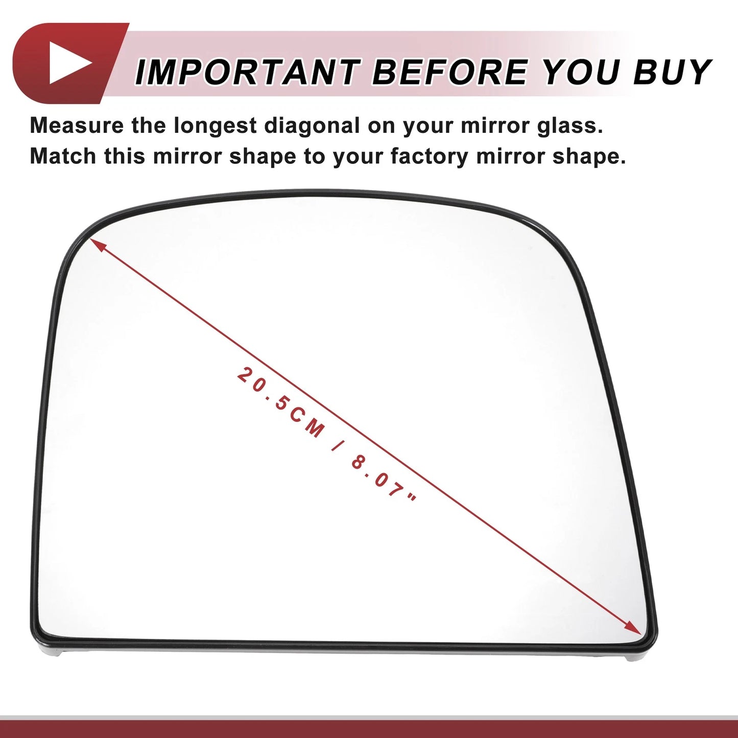 Upper Part Heated Right Passenger Side Mirror Glass Replacement for Chevrolet