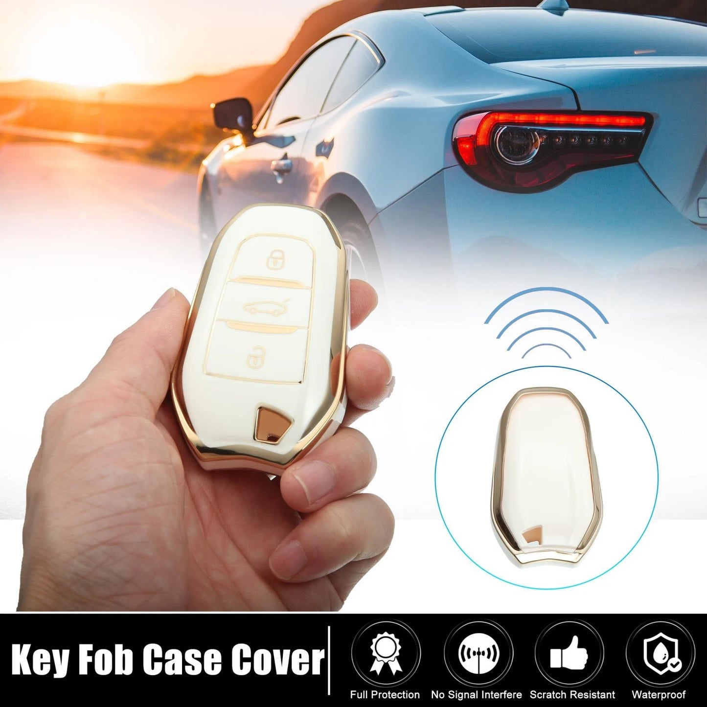 Silicone Key Fob Case Cover for Peugeot 3008 5008 (2017-2020)