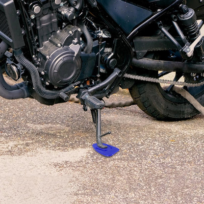 Blue Kickstand Pad / Side Stand Extension Pad for Motorcycle