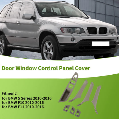 7 Pcs Front Left Window Switch Bezel Cover for BMW 5 Series (2010-2016)