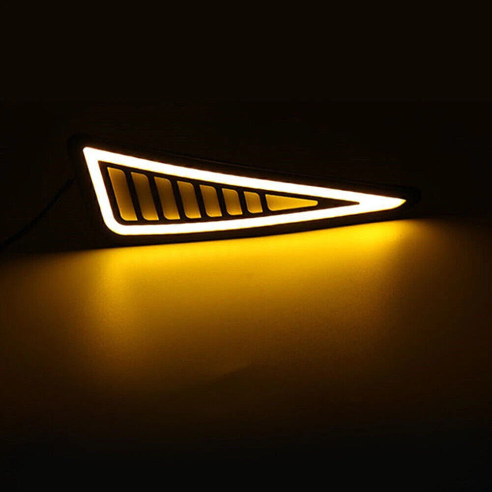 Universal DRL LED Daytime Running Lights for Car - White/Amber