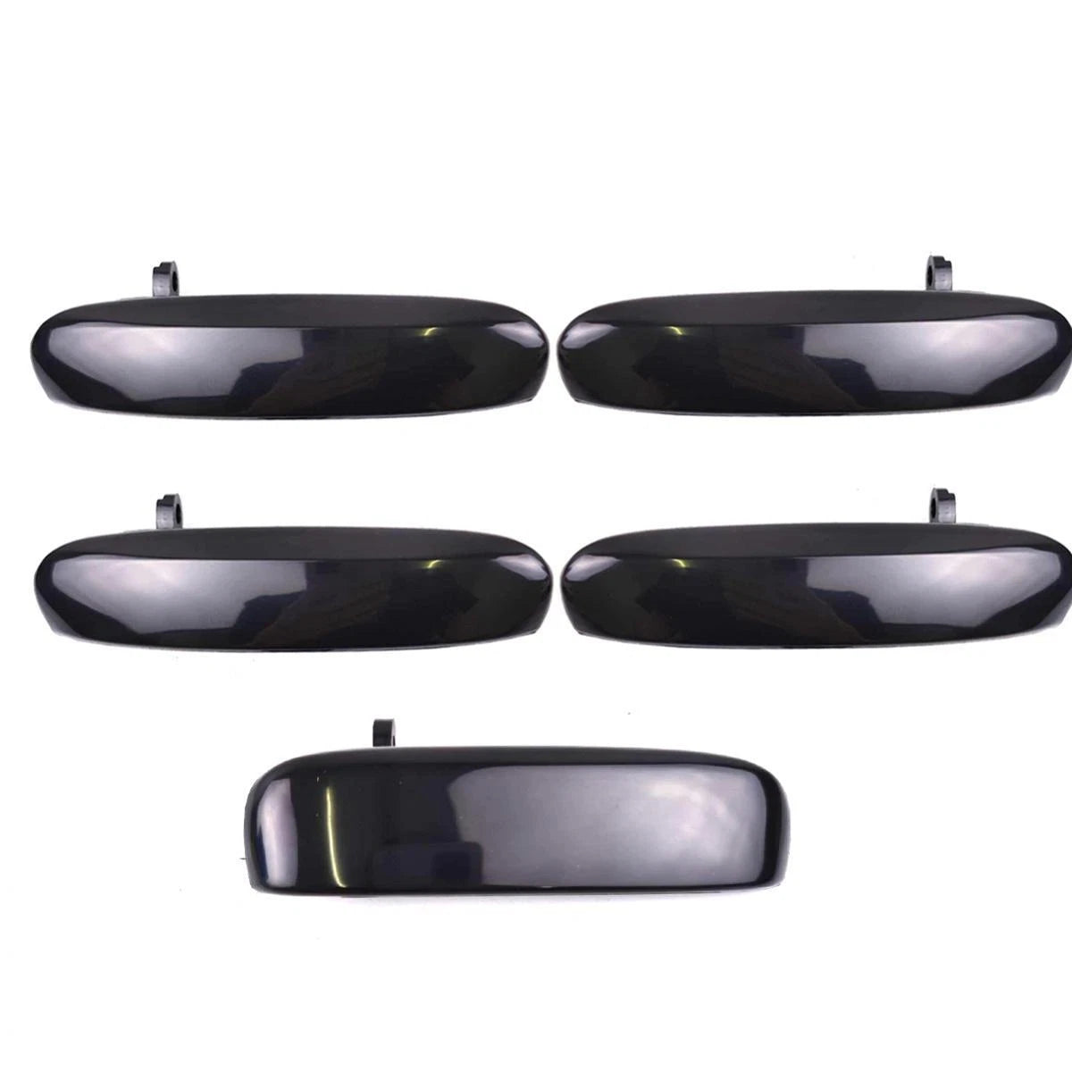 Exterior Door Handle Black Set 5 Fits Mitsubishi Mirage 5D Hatchback 2012-18 D06