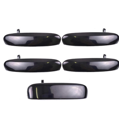 Exterior Door Handle Black Set 5 Fits Mitsubishi Mirage 5D Hatchback 2012-18 D06