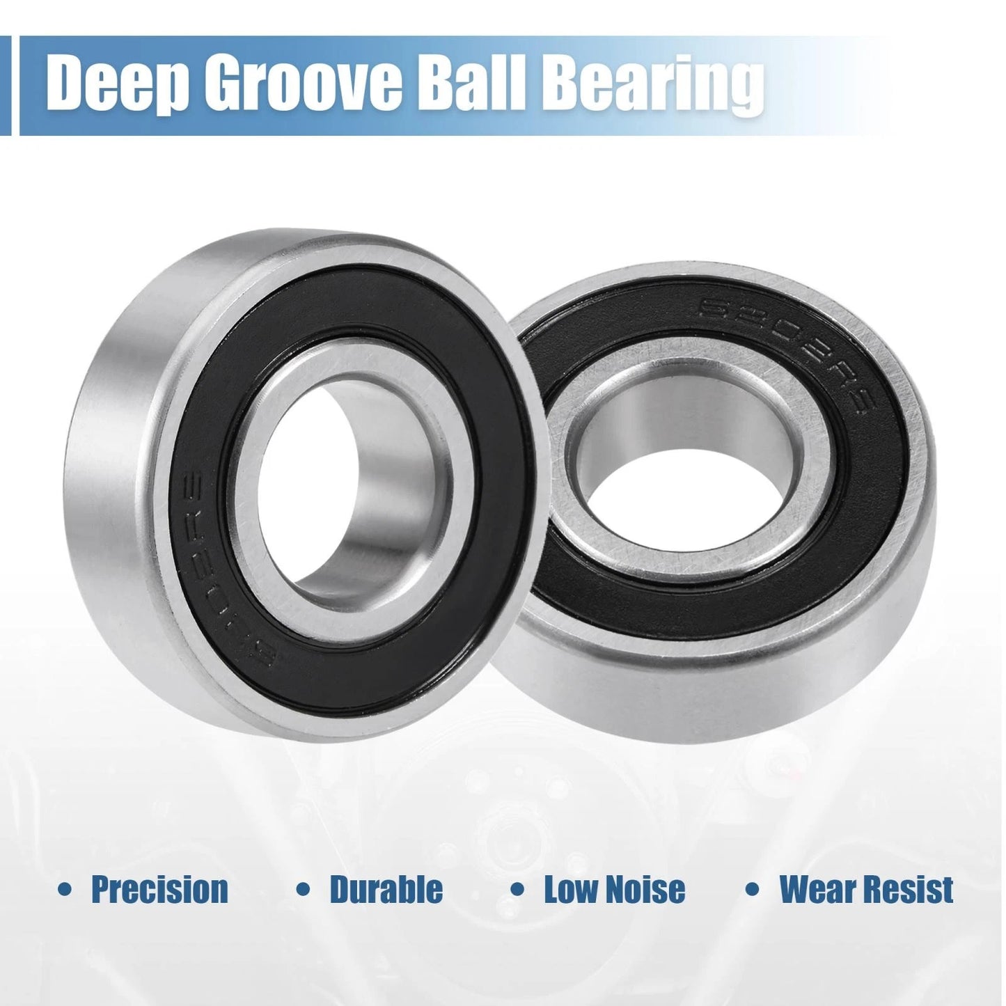 2 x Deep Groove Ball Bearing 15x35x11mm Sealed Chrome Z4 for Metal